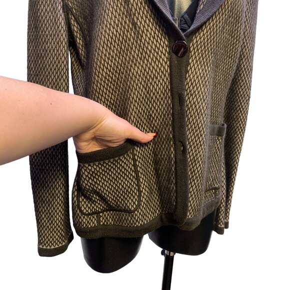 NWT Armani Vintage-Style Blazer Jacket Brown & Black Large Mesh Pattern 10 - Picture 5 of 8